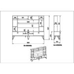 Έπιπλο tv Asti καρυδί μαύρο χρώμα μελαμίνη 180x135 7x35 2cm ed4576 - Image 2