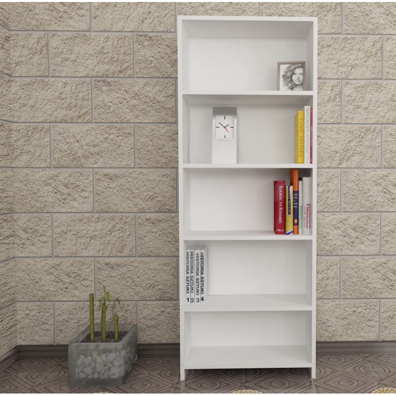 4582_0-800x800 Βιβλιοθήκη Cansu άσπρο μελαμίνη 60 6x19 5x160εκ ed4582 - Image 1