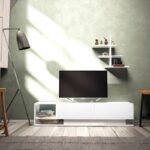 Έπιπλο τηλεόρασης Damela λευκό μοριοσανίδα με επικάλυψη μελαμίνης 180x30x40cm ed4602 - Image 4