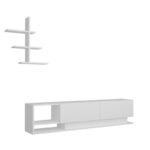 Έπιπλο τηλεόρασης Damela λευκό μοριοσανίδα με επικάλυψη μελαμίνης 180x30x40cm ed4602 - Image 3