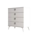 Συρταριέρα Versa μελαμίνη άσπρη 80x45x90 8cm ed4606 - Image 3