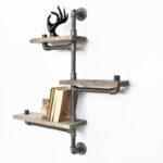 Ράφι Tubo μέταλλο ξύλο 65x75x14cm ed4609 - Image 2