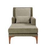 Ανάκλινδρο Sofia πράσινο ύφασμα ξύλινα πόδια 79x100x167cm ed4614 - Image 4