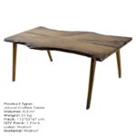 Τραπέζι σαλονιού Ushuai καρυδί μασίφ ξύλο 110x65x50εκ ed4625 - Image 5