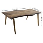 Τραπέζι σαλονιού Ushuai καρυδί μασίφ ξύλο 110x65x50εκ ed4625 - Image 2