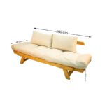 Καναπές διθέσιος Sofia φηγός άσπρο οξιά 200x31x60εκ ed4626 - Image 2