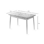 Τραπεζαρία Ayr άσπρο μελαμίνη 120x70x75εκ ed4637 - Image 2