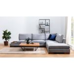 Γωνιακός καναπές Tulip Corner Right χωρίς πουφ γκρι 193x313cm ed463