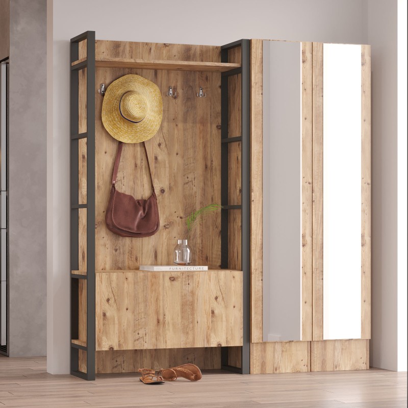 4641_0-800x800 Έπιπλο εισόδου Faro atlantic pine μελαμίνη μεταλλικός σκελετός 90x34x180εκ ed4641 - Image 1