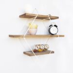 Ραφιέρα Wel καρυδί άσπρο ξύλο μεταλλικό πλαίσιο 62x15x42εκ ed4645