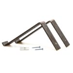 Ραφιέρα Lam καρυδί μαύρο ξύλο μεταλλική βάση 60x14x16εκ ed4649 - Image 2