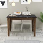 Τραπεζαρία Kiev καρυδί μαύρο μελαμίνη 110x72x75εκ ed4650 - Image 3