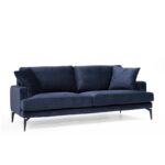 Καναπές τριθέσιος Carta Navy Blue 205x90x88cm ed465 - Image 3