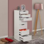 Συρταριέρα Flow άσπρο μελαμίνη 44x40x130εκ ed4695 - Image 4