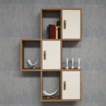 Ράφι τοίχου Flora καρυδί κρεμ μελαμίνη 50x20x112 6cm ed4700 - Image 5