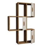 Ράφι τοίχου Flora καρυδί κρεμ μελαμίνη 50x20x112 6cm ed4700 - Image 3