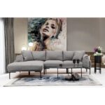 Γωνιακός καναπές Leo Left γκρι 255x150cm ed4705