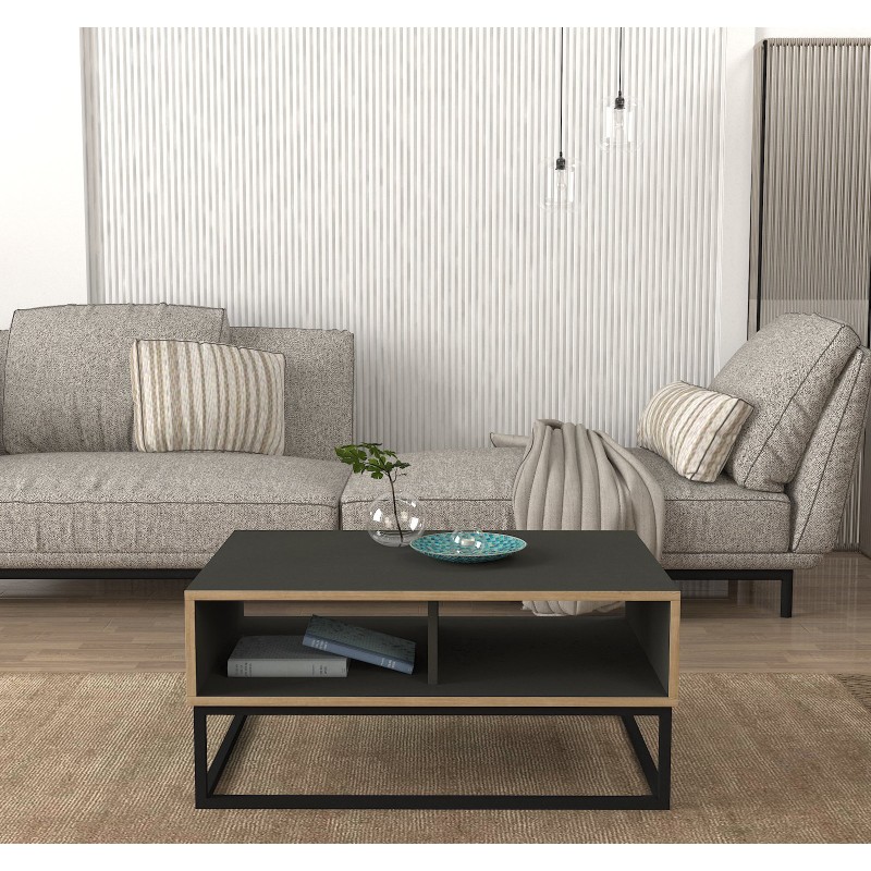 4715_0-800x800 Τραπέζι σαλονιού Dolores Sapphire ανθρακί μελαμίνη μεταλλικός σκελετός 90x60x41 6εκ ed4715 - Image 1