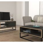 Τραπέζι σαλονιού Dolores Sapphire ανθρακί μελαμίνη μεταλλικός σκελετός 90x60x41 6εκ ed4715 - Image 5