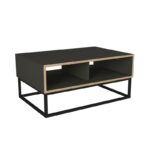 Τραπέζι σαλονιού Dolores Sapphire ανθρακί μελαμίνη μεταλλικός σκελετός 90x60x41 6εκ ed4715 - Image 4