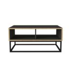 Τραπέζι σαλονιού Dolores Sapphire ανθρακί μελαμίνη μεταλλικός σκελετός 90x60x41 6εκ ed4715 - Image 3