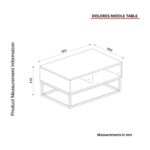 Τραπέζι σαλονιού Dolores Sapphire ανθρακί μελαμίνη μεταλλικός σκελετός 90x60x41 6εκ ed4715 - Image 2