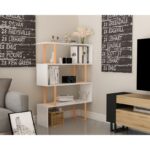 Βιβλιοθήκη Adriana χρυσή άσπρη μελαμίνη 91 5x29 5x124 5cm ed4716