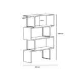 Βιβλιοθήκη Adriana χρυσή άσπρη μελαμίνη 91 5x29 5x124 5cm ed4716 - Image 2