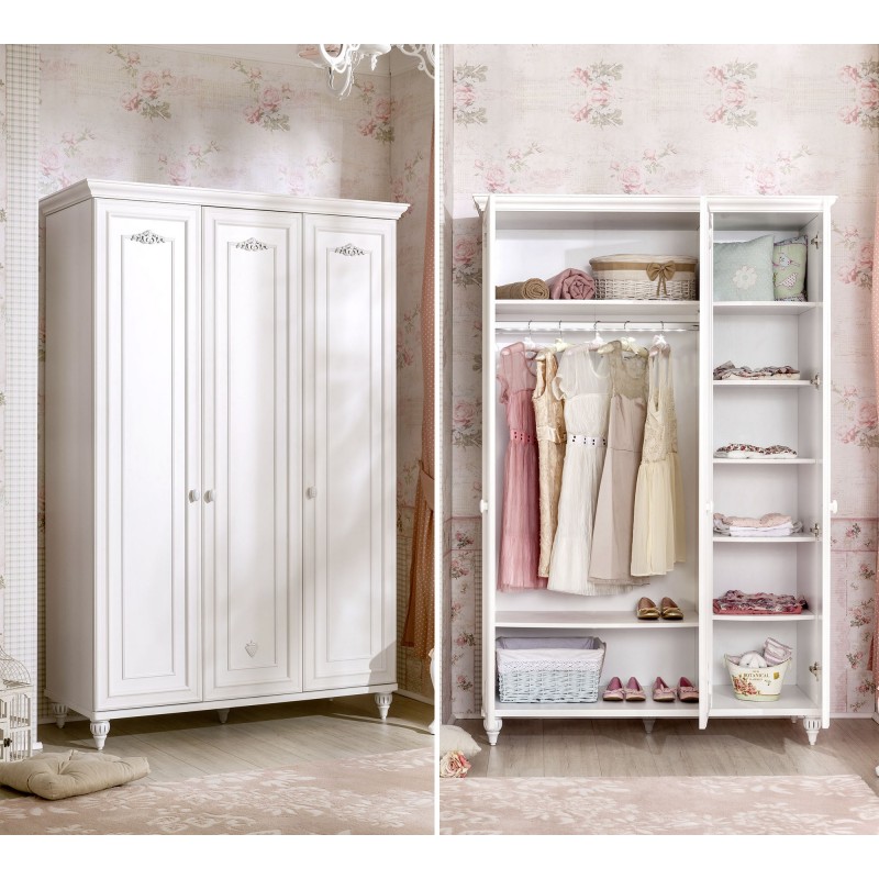 4720_0-800x800 Ντουλάπα Romantica τρίφυλλη 131x56x200cm μελαμίνη ed4720 - Image 1