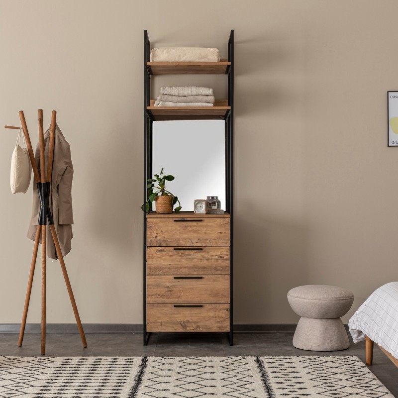 4727_0-800x800 Ντουλάπα Dynamic atlantic pine μελαμίνη μεταλλικά πόδια καθρέπτης 64x52x225εκ ed4727 - Image 1