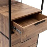 Ντουλάπα Dynamic atlantic pine μελαμίνη μεταλλικά πόδια καθρέπτης 64x52x225εκ ed4727 - Image 4