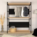 Ντουλάπα Perpa δρυς μαύρο μελαμίνη 160x40x170εκ ed4734