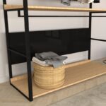 Ντουλάπα Perpa δρυς μαύρο μελαμίνη 160x40x170εκ ed4734 - Image 5