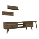 Σύνθετο τηλεόρασης Paros καρυδί μελαμίνη 190x29 5x50 5εκ ed4743 - Image 4