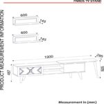 Σύνθετο τηλεόρασης Paros καρυδί μελαμίνη 190x29 5x50 5εκ ed4743 - Image 2