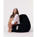 Πουφ Premium XXL μαύρο αδιάβροχο ύφασμα 115x39cm ed4753 - Image 5