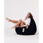 Πουφ Premium XXL μαύρο αδιάβροχο ύφασμα 115x39cm ed4753 - Image 4