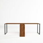 Γραφείο Mentre 240x60x72cm μελαμίνη μέταλλο καρυδί χρώμα ed4796 - Image 4