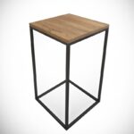 Βοηθητικό τραπέζι Pure Caucasian Oak μελαμίνη μεταλλικά πόδια 35x62cm ed4802 - Image 3