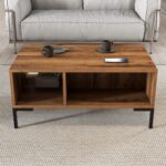 Τραπεζάκι σαλονιού Dafni καρυδί 90x41 6x54cm ed4807 - Image 4