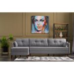 Γωνιακός καναπές Comfort Left γκρι 275x165x80cm ed4809