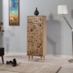 STELLA ΠΑΠΟΥΤΣΟΘΗΚΗ SONOMA OAK ΜΕΛΑΜΙΝΗ 50x38xH135cm ed480