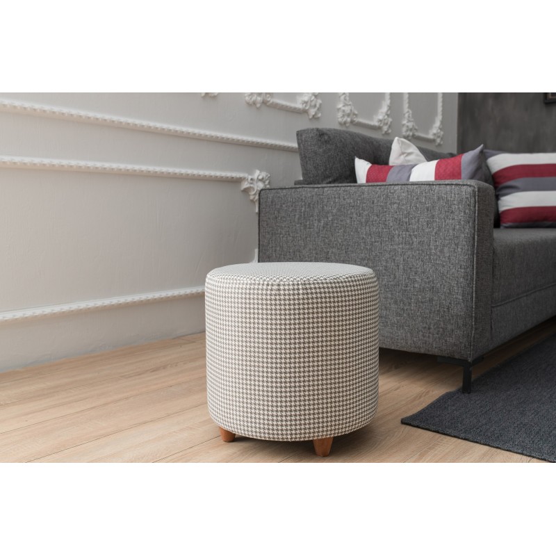 4810_0-800x800 Σκαμπό Begon Houndstooth άσπρο μαύρο 40x40x40εκ ed4810 - Image 1