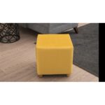 Σκαμπό Daisy κίτρινο ξύλινα πόδια 40x40x40εκ ed4811 - Image 2