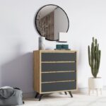 Συρταριέρα Suvera Oak ανθρακί μελαμίνη 70x40x86cm ed4825 - Image 4