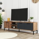 Έπιπλο τηλεόρασης Dafni oak ανθρακί 150x34x52cm ed4827