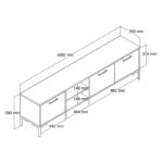 Έπιπλο τηλεόρασης Dafni oak ανθρακί 150x34x52cm ed4827 - Image 2