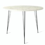 Τραπέζι Sandalf μαύρο άσπρο χρώμα μελαμίνη 90x75cm ed482 - Image 3