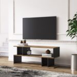 Έπιπλο τηλεόρασης Piramide καρυδί μαύρο 120x35 2x49 5cm ed4831 - Image 5