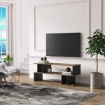 Έπιπλο τηλεόρασης Piramide καρυδί μαύρο 120x35 2x49 5cm ed4831 - Image 4